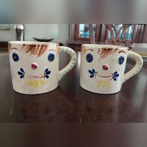 Vintage Whimsical Face Mugs